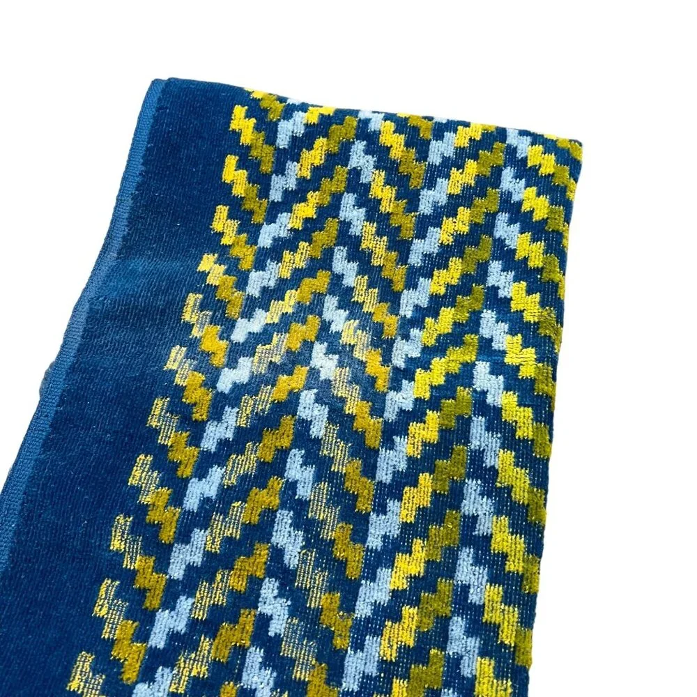 VTG YSL Yves Saint Laurent Blue Retro MCM Terrycloth Fieldcrest 3 Pc Towel Set